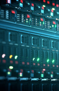 Co.LAB's data movement initiative showing a server with glowing lights.