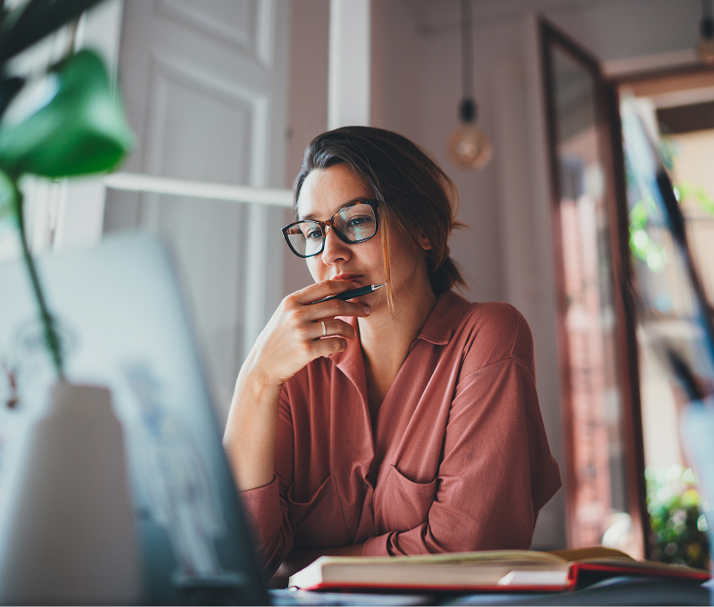 Woman working virtually on the CO.LAB Skills Accelerator